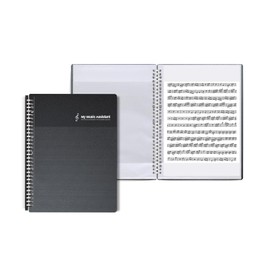 MAGICTAIWAN MagicTaiwan Stylish Black Music Binder - 30-Hole Metal Binder, Non-Glare and Writeable, 20 Sheets, Letter Size (8.5 Inches x 11 Inches) (Small Musical Note)