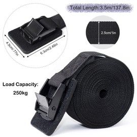 Lashing Straps with Clamping Lock and Padding Lashing Strap Set of 4 Lashing Straps Lashing Strap Fastening Straps Adjustable Black for Bicycle Motorcycle 2.5 cm x 3.5 m
