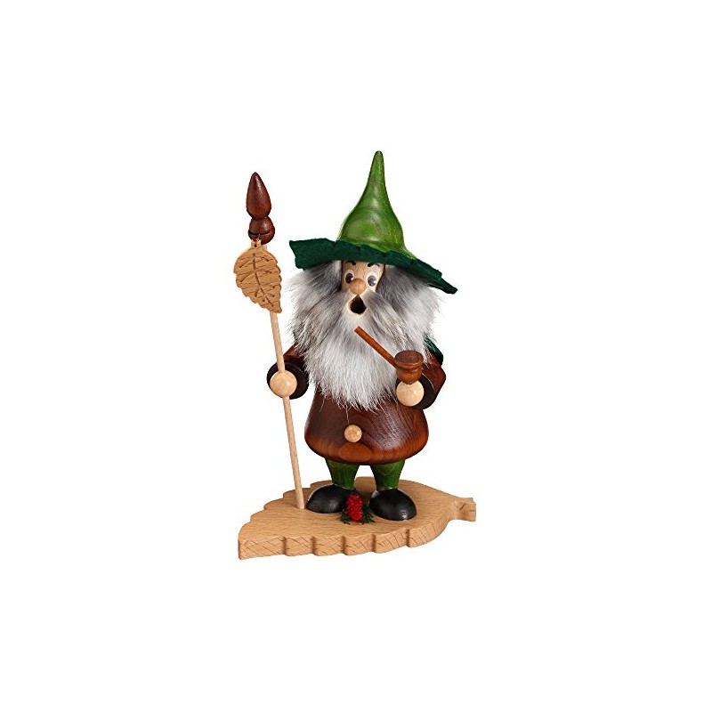 Original Ore Mountains Incense Smoker Gnome On Beech Leaf –