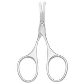 Motanar Multicolor Professional Grooming Scissors for Personal Care Facial Hair Removal and Ear Nose Eyebrow Trimming Stainless Steel Fine Straight Tip Scissors 3.9 Inch (Curved Safety Head Silver)