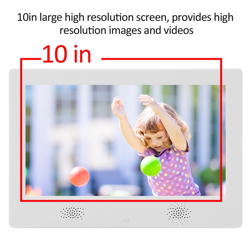 10in HD Digital Photo Frame 1024x600 Resolution Support MP3/MP4/Image Playback