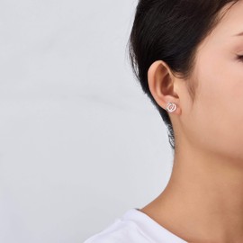 Philip Jones Silver Plated Circle Link Earrings Created with Zircondia® Crystals