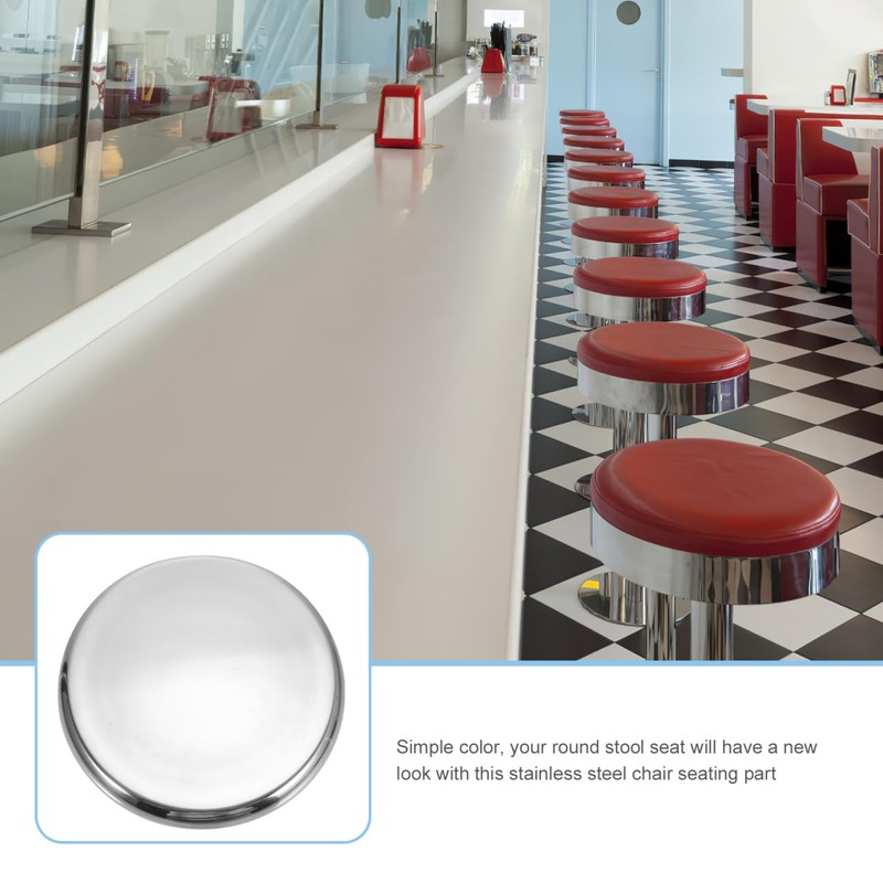 DOITOOL Stainless Steel Bar Stool Seat Replacement 11.7 Inch Round