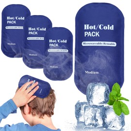 Compresas de Gel Frio,4 Piezas Reutilizable Compresas Frio Calor Gel,Paquete de Hielo Deportivo para Alivio de Dolor en Muscular, Articulaciones y Lesiones,Compresa de Gel Impermeable(18.5cm×9.5cm）