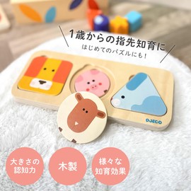 DJECO Anima Basic Molding Puzzle, Inset Puzzle, Shape Matching, Baby Wooden Puzzle, Birthday Gift (DJ06206)