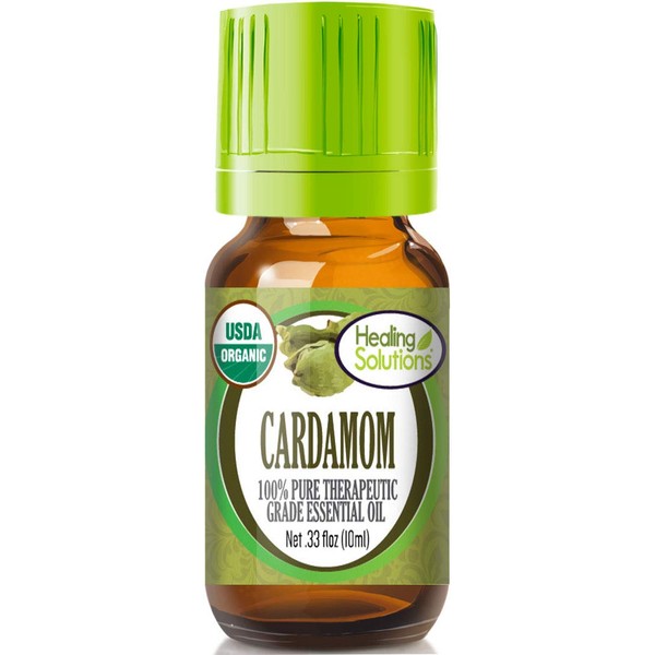 Healing Solutions Organic 10ml Oils - Cardamom Essential Oil - 0.33 Fluid Ounces