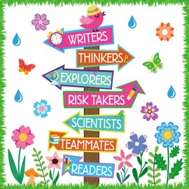 Spring Bulletin Board Spring Floral Careers Signpost Flower Paper Cutouts When You Enter Our Classroom You Are Bulletin Boards for Library Reading Center School Wall Decorations for Teacher Student