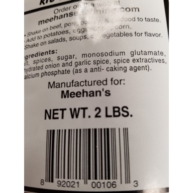 Meehan's Rib Eye Seasoning, 2 Pound Bulk Package