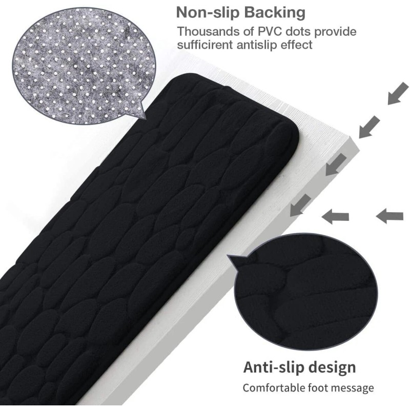 Unbranded Memory Foam Bath Mat Cobblestone Bathroom Rugs Super Water