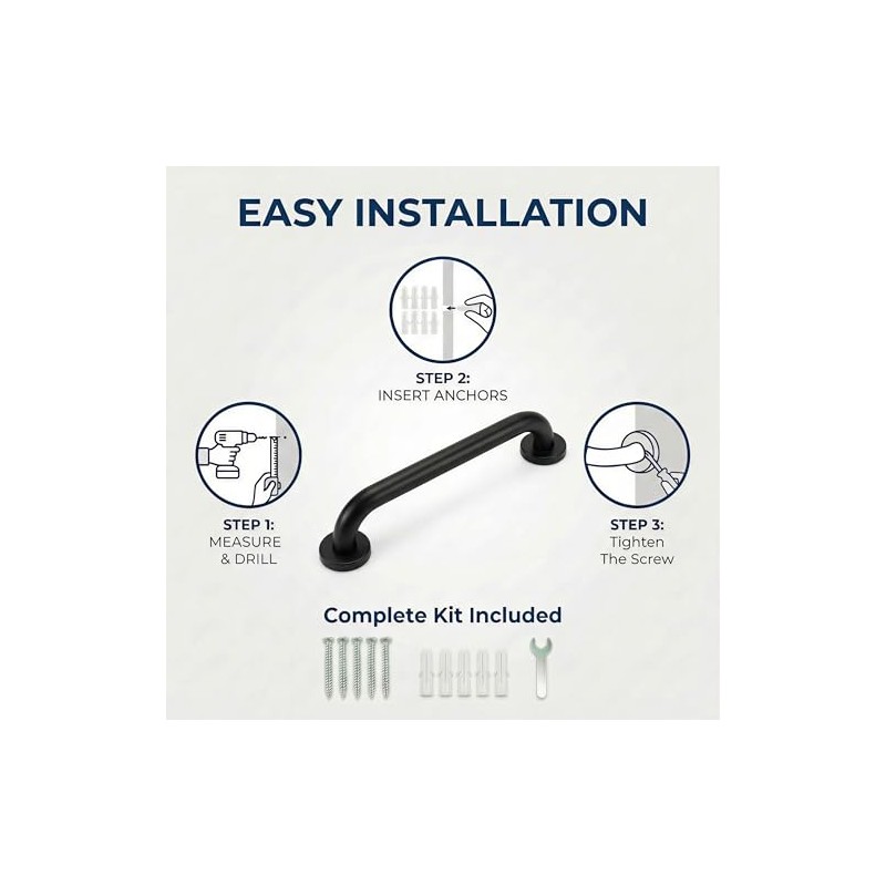 Pack of 2 Grab Bars for Seniors, 30 cm Stainless