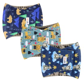 Grecle Reusable Dog Diapers Male 3Pcs, Premium Washable Belly Bands for Male Dogs XSmall, High Absorbing Male Dog Wraps for Doggie & Puppy in Incontinence, Excitable Urination and Training (Bear, XS)