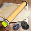 Aguegro Rolling Pin with Adjustable Thickness Ring, Dough Thickness for