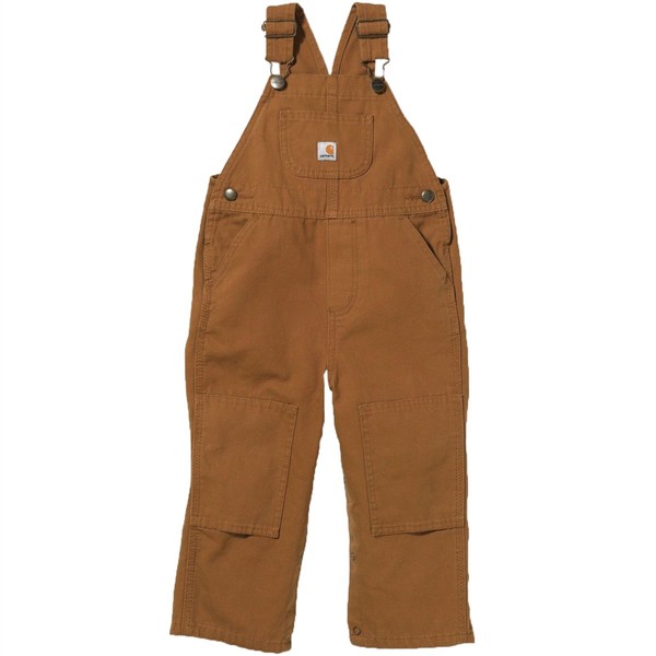Carhartt Washed Bib Overalls Carhartt Brown 12 MO -Kids