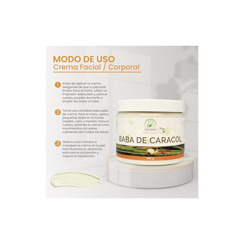 Crema Facial Corporal Baba Caracol Filtro Solar Anti Manchas Productos