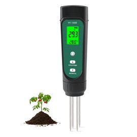 Slyfox 3 in 1 EC/Humidity/Temperature Soil Meter, EC Measuring Instrument, Soil Moisture Meter, Soil Inspection, Agriculture, Gardening, Home Vegetable Gardening, Indoor and Outdoor Use, Japanese Instruction Manual