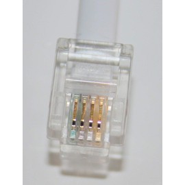 World of Data 30m ADSL Cable - Gold Plated Contact Pins/High Speed Internet Broadband/Router or Modem to RJ11 Phone Socket or Microfilter/White