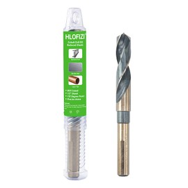 HLOFIZI 3/4" Cobalt Drill Bit Black and Gold Coated for Metal, Steel, Cast Iron, with 1/2" Reduced Shank