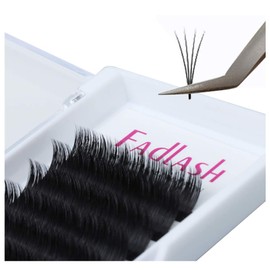 Fadlash Easy Fan Lashes D Curl 0.07 13mm Single Lashes Russian Lashes Natural Look Self Fanning Eye Lashes Automatic Blooming Russian Eyelashes Extensions(0.07-D-13)
