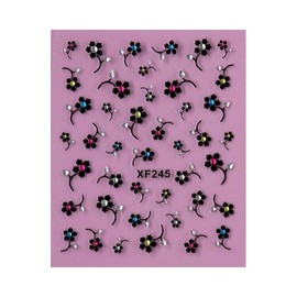 Generic Love Rose Flowers Daisy Rhinestone Nail Decals Stickers Xf245 Nail Wraps Art Stickers Manicure Supplies for Women for Home Nails Full Long Lasting Easy Apply and Remove