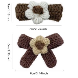 4 PCS Hair Clips for Girls, Flower Hair Clips Bow Hair Pins Artificial Wool Hair Clip Furry Hair Barrettes Small Alligator Hair Clips Hair Accessories for Women Girls