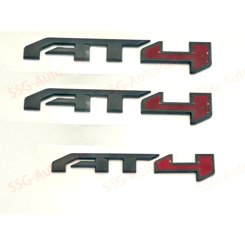 GM 2023-2024 GMC Canyon AT4 Emblems in Matte Black Red