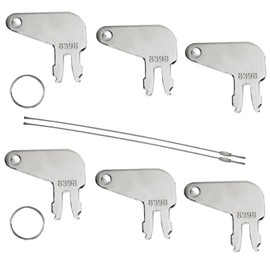 8H-5306 CAT Master Disconnect Key Heavy Equipmen Key 8398 8H5306 8H-5306 7N0718 for Caterpillar CAT Equipment Battery Disconnect and Older Ignitions (6PCS)