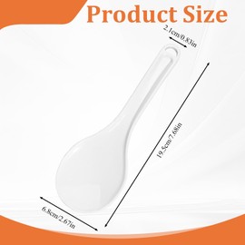BOHUIZ 2 Pcs Plastic Rice Paddle, Hanging Non-Stick Rice Spoon White Rice Scooper Heat Resistant Rice Cooker Spatula