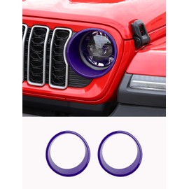 Savadicar Headlight Covers for 2024+ Jeep Wrangler (JL) & Gladiator (JT) - Personalize Your Vehicle Appearance with Headlamps Bezels, Exterior Trim Accessories, Purple