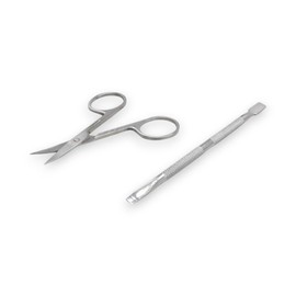 All-In-One 8 Pc Mani-Pedi Tool Kit - Includes Salon Board, Cuticle Pusher, 4-Way Buffer, Nail Brush, Toenail Clipper, Fingernail Clipper, Nail Scissor, Cuticle Nipper - Professional Nail Care Set