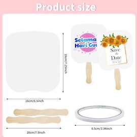 Fansunta Fansunta 30 Pieces Church Fans Handheld Set, Including Fan Handle Craft Sticks Wavy Wooden Sticks, Blank White Cardstock, Double Sided Tape Church Fans for DIY Crafting Painting