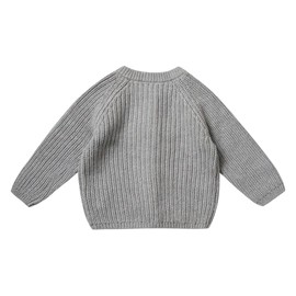 Stellou & friends Baby Cardigan for Girls and Boys, Unisex High-Quality and Soft Baby Clothing Made of 100% Cotton, I V, Oeko-Tex Certified, Grey (stone grey blend)