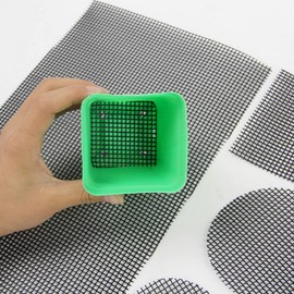 Tiiyee Flower Pot Hole Mesh Pad, Bonsai Bottom Grid Mat Mesh Drainage Screens Plant Pot Drainage Net Gasket for Indoor Outdoor Gardening Succulent Planter Prevent Soil Loss 5pcs 11.8x3.9 Inch