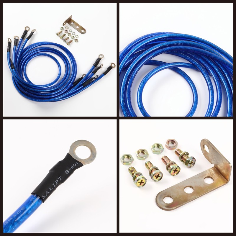 YuHaru Engine Earthing Wire Kit, Choose Color (Blue)