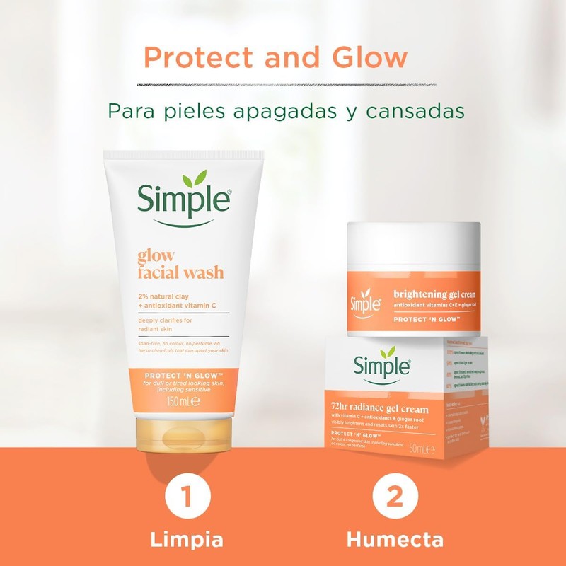 Simple Protect 'N' Glow Express Glow - Esmalte exfoliante para