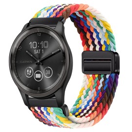 KoGiio For 20 mm 22 mm braided bracelet for 20 mm, men's women's replacement watch strap, magnetic replacement straps compatible with 20 mm - seven colours