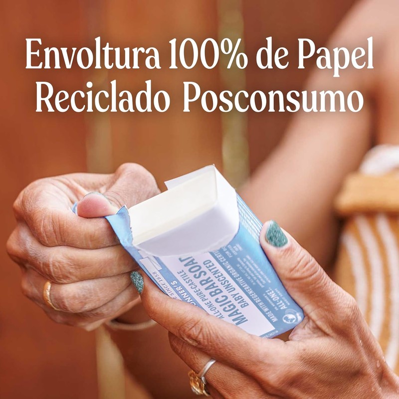 Dr. Bronner's Jabón de castilla orgánico en barra, fórmula concentrada,