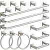Gisafai 15 Pcs Bathroom Hardware Set, Towel Bar Set Stainless