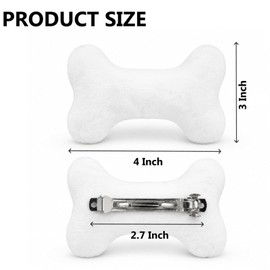 2PC Bone Clips for Hair or Shoes DIY White Plush 4Inch