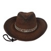 TINAYAUE Men Women Cowboy Cowgirl Hat Retro Brown Western Straw