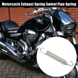 A ABSOPRO Set of 2 Exhaust Pipe Spring for Motorcycles 80 mm 3.15 Inches Silver Tone