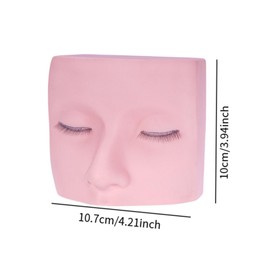 perfeclan Eyelash Extension Mannequin Head Makeup Practice Stable, with Eye Lashes,Anti Slip Face Flat Head Cosmetology Doll for Salon