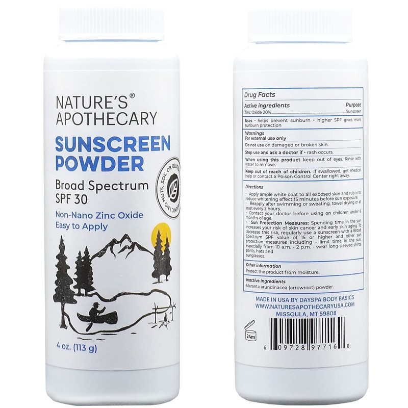 All-Natural, Benzene Free, Non Nano Zinc Oxide Sunscreen Powder SPF