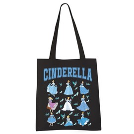 Fairy Tale Princess Gift Princess Cin-derella Tote Bag For Friend Sister Glass Slipper Gift(BLK-CINDERELLA tote CA)