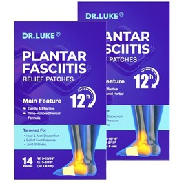Dr. Luke Herbal Foot Support Patches: 12H Foot Comfort for Heel Discomfort - Natural Formula for Men & Women