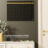 Black Glass Golden Monthly Dry Erase Calendar Whiteboard for Wall,