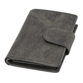 Genuine Leather Crazy Horse Men Women Travel Wallet with Gift Box (Black) SD 014