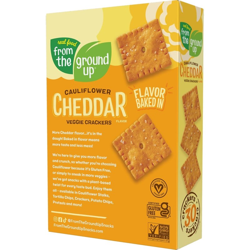 Real Food From the Ground Up Cauliflower Cheddar Crackers (Pack