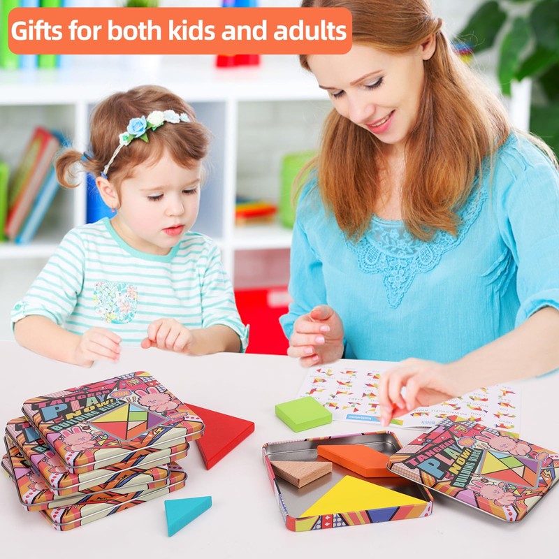 GEMEM 5 Pack Wooden Blocks Puzzle Brain Teasers Toy STEM