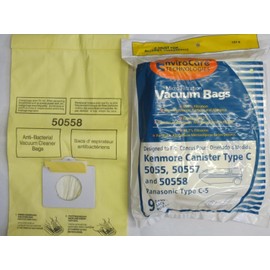 EnviroCare Replacement Micro Filtration Vacuum Bags for Kenmore Canister Type C or Q 50555, 50558, 50557 and Panasonic Type C-5 9 Pack. Also Includes 2 CF-1 Filters