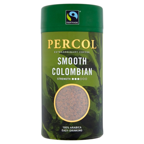 Percol suave café instantáneo colombiano fácil de beber sabor 100% Arabica frijoles secado en frío – fuerza ligera 3.5 oz